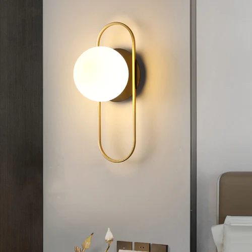 북유럽 스타일 유리 공 LED 벽 조명, 거실 인테리어, 침실, 7w, G9 전구, 벽 돌출 조명 기구 3
