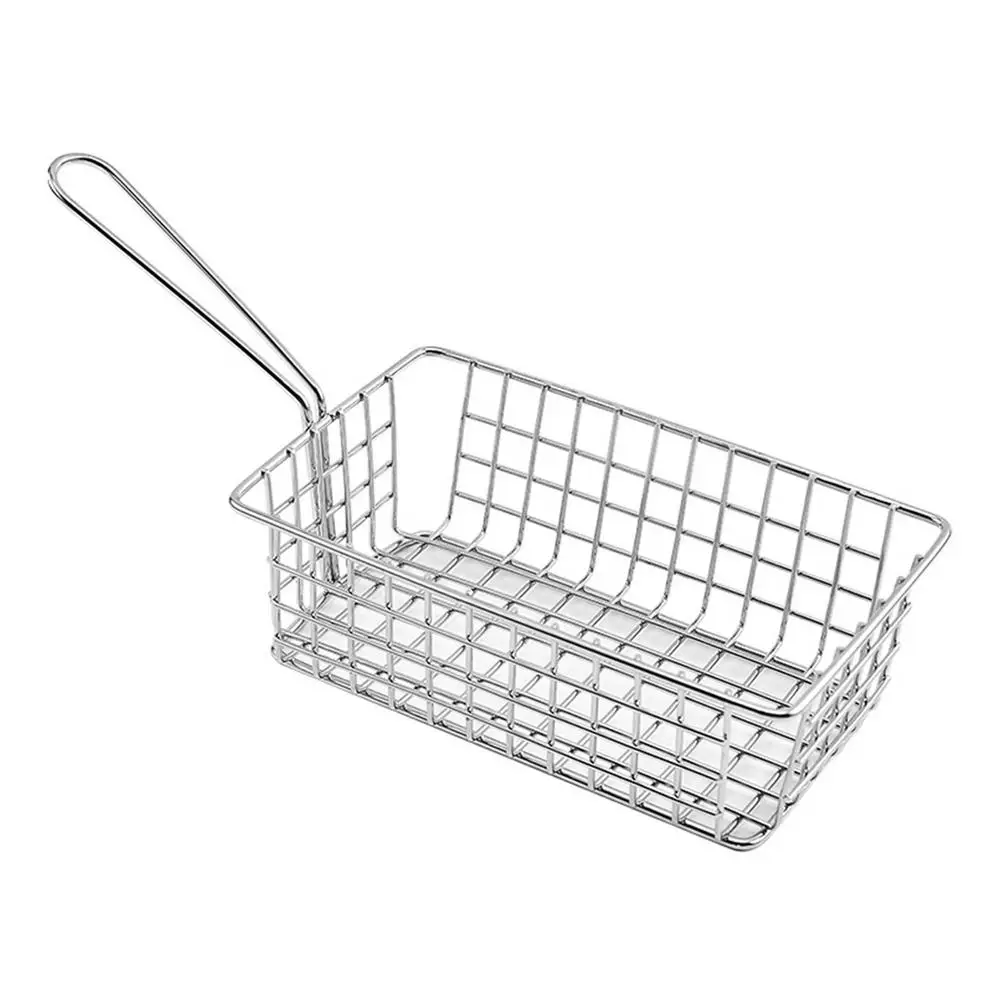 2 x Stainless Steel Mini Wire Shopping Basket Chip Wedges Food Presentation New 