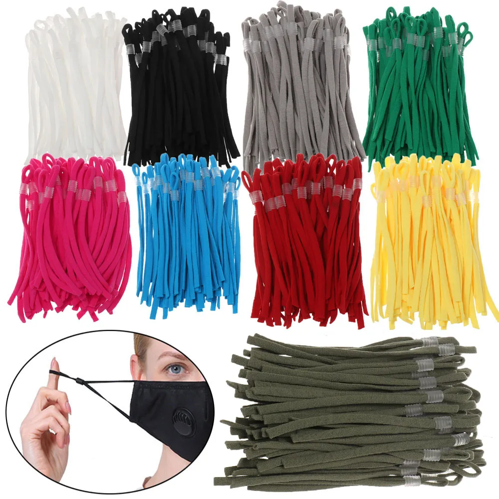 

50pcs Adjustable Mask Sewing Elastic Cord Buckle Rubber Band Stretch String with Buckle For Mask Sewing Making Supplies