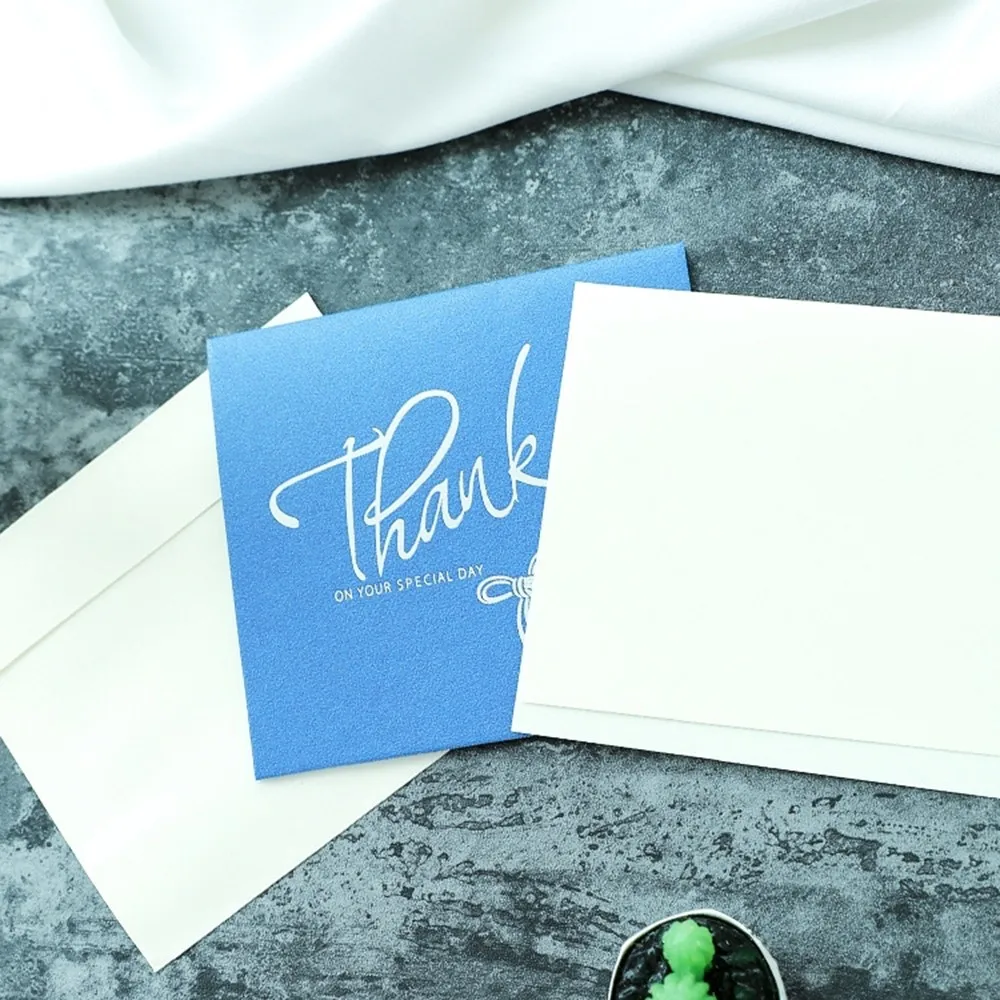  10pcs/set Mini Gold Embossed Thank You Card Valentine Birthday Christmas Wedding Invitations Letter - 4.00027E+12