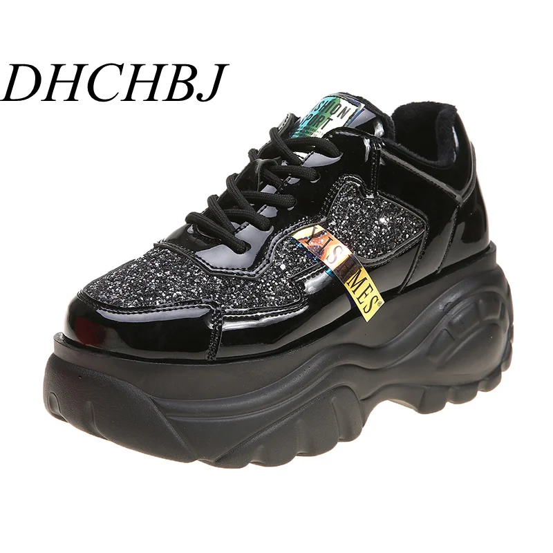 

2020 Women Winter Ankle Boots Wedge Platform Sneakers Woman Boots 7 CM Height Increaseing High Top Shoes Autumn Botas Feminina