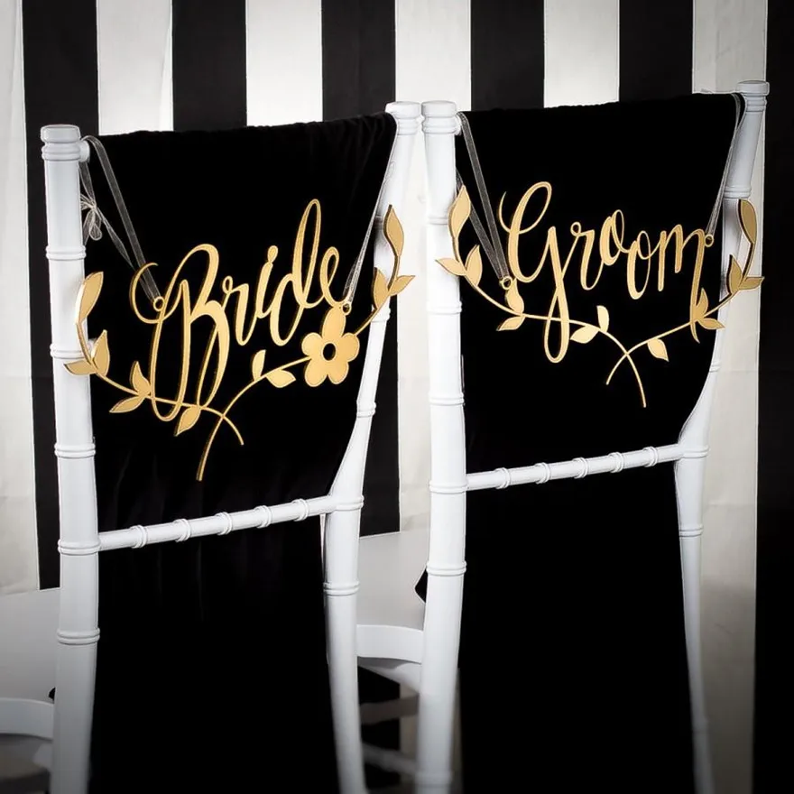 Rustic Wedding Chair Signs Vintage Wedding Decoration Wooden Bride and Groom Floral Branch Chairs Signs 25cm Size Rustic Wedding Chair Signs Vintage Wedding Decoration Wooden Bride and Groom Floral Branch Chairs Signs 25cm Size