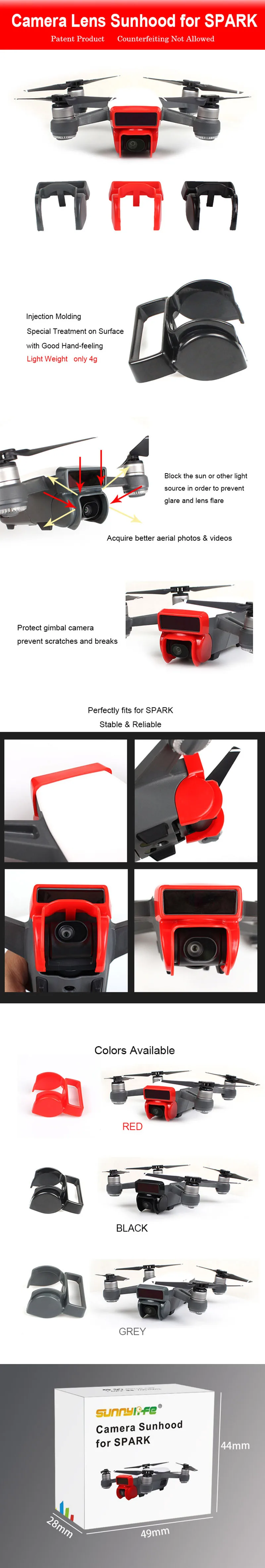 Крышка объектива Spark с антибликовым покрытием Gimbal камера защитная крышка объектива Защита от солнца для дрона DJJ Spark аксессуары