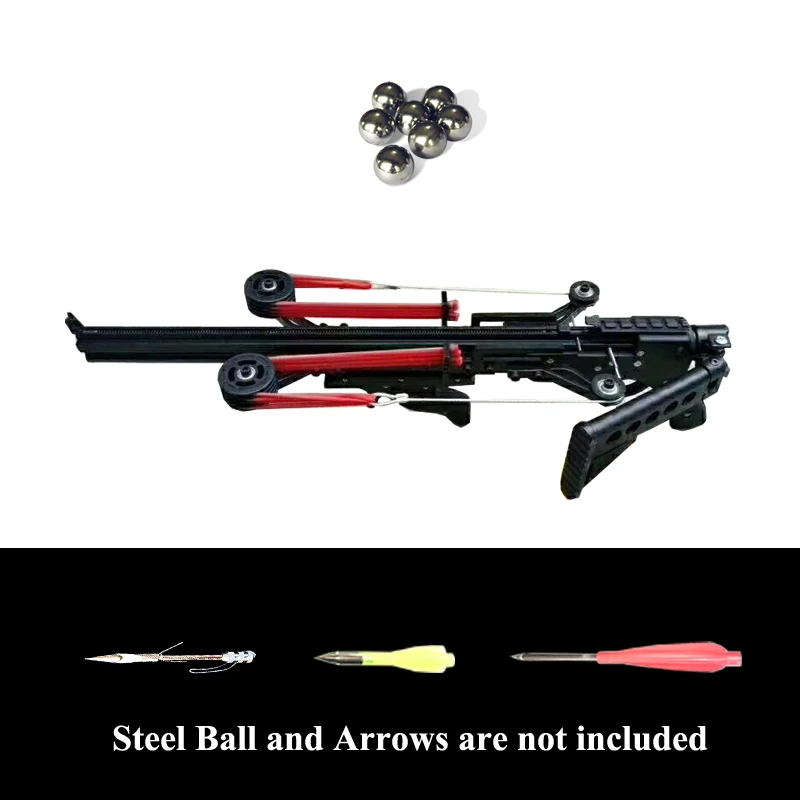 Online Semi Automatische Schleuder Jagd Angeln Bogen Katapult Leistungsfähige Fix Reel Multifunktions Steel Ball Ammo Pfeil Kontinuierliche Schießen