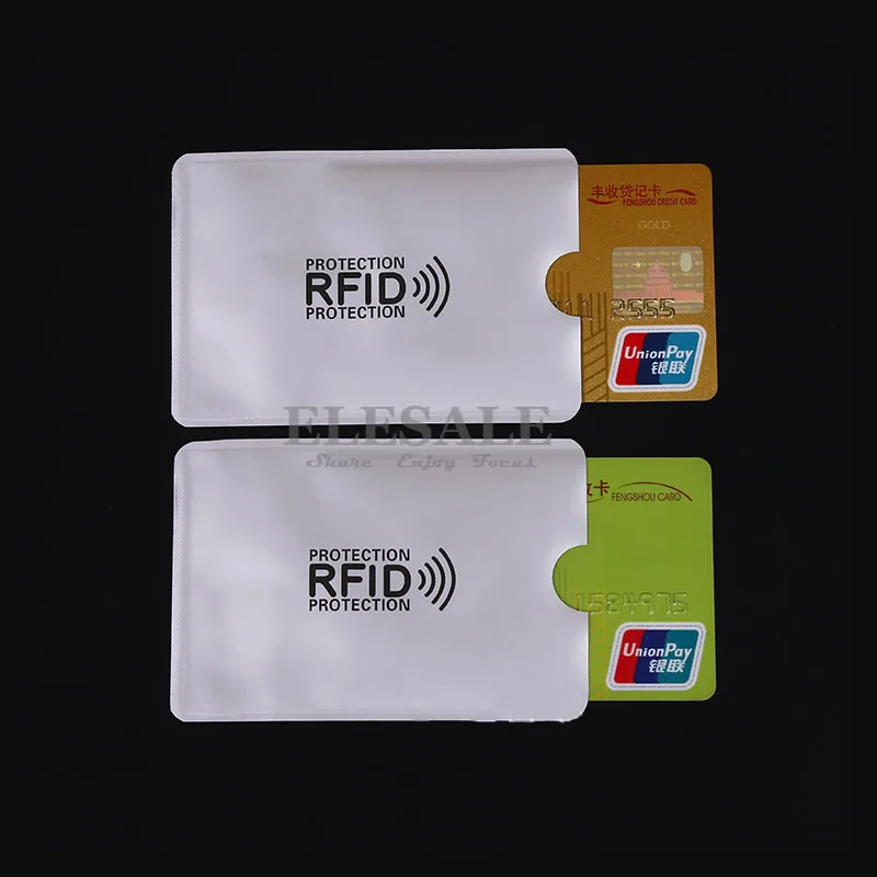 Silver 10 шт. анти-сканирующая карта рукав Кредитная RFID карта протектор Анти-магнитная алюминиевая фольга портативный банк держатель для карт - Цвет: Silver
