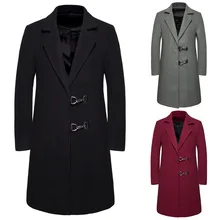 Мужская ветровка, платье, маленький отворот, дизайн, Мужская одежда, самосовершенствование, длинное, подходит ко всему, тяжелая шерстяная ткань, Свободное пальто