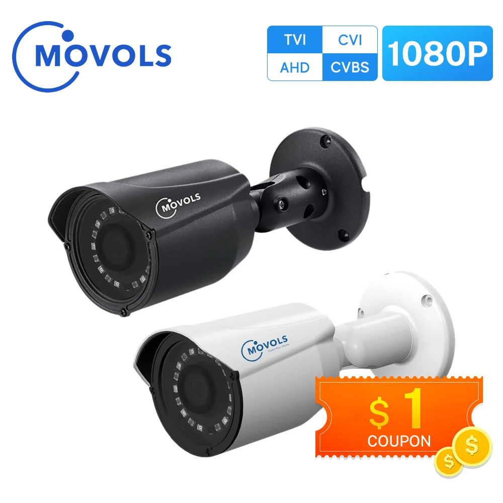 MOVOLS 1080P CCTV Cámara 2MP HD cubierta impermeable al aire libre analógico Sensor de Sony IR AHD / TVI / CVI/CVBS cámara de vigilancia