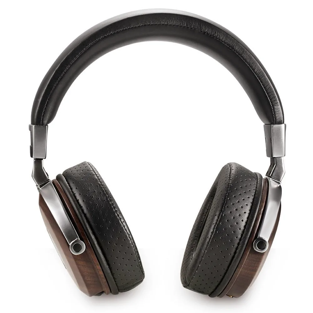 Walnut Wood Wearing HIFI Fever Headphones 50mm Stereo Headphones Open Dynamic Wooden Earphone  Ear Audio Metal Headband Headset 2