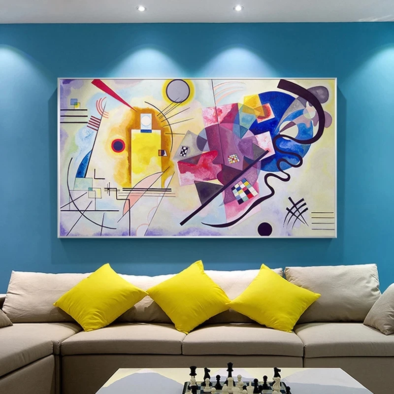 

Canvas Print Kandinsky Famous Oil Painting Yellow-Red-Blue Abstract Wall Pictures For Living Room Home Decor Posters And Prints