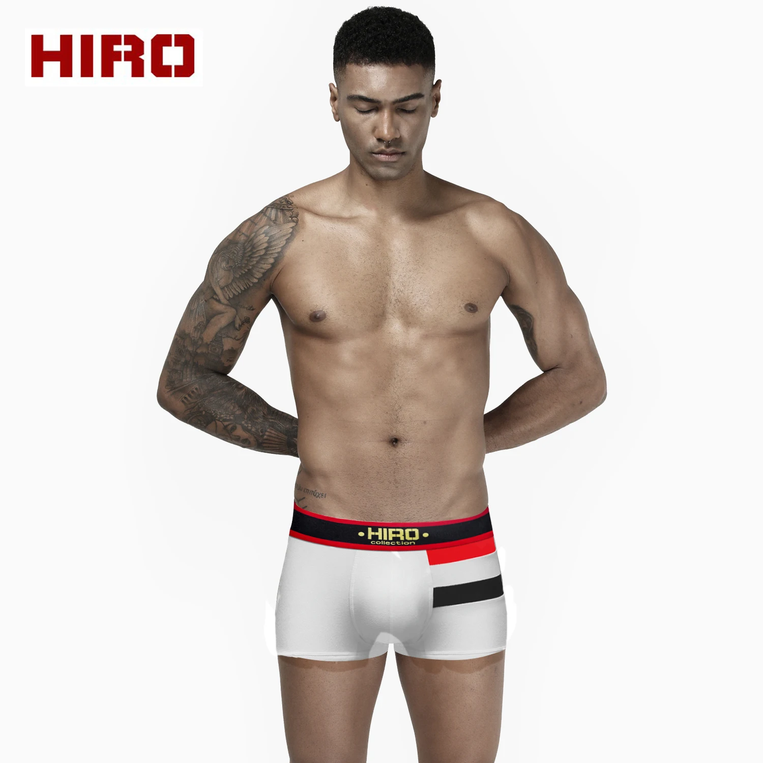 HIRO Tiped Boxer Мужское нижнее белье Cueca мужские трусы плюс размер Sexy для толстого человека сексуальные однотонные хлопковые мужские трусы G06