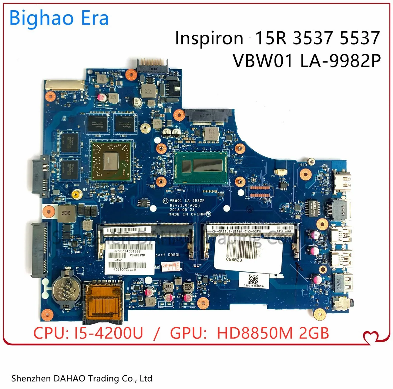 CN-09JJ1M 09JJ1M 9JJ1M для DELL Inspiron 3537 5537 Материнская плата ноутбука VBW01 LA-9982P W/ i5-4200U