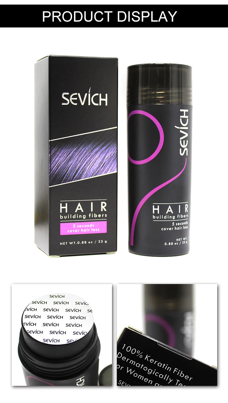 Sevich 2pcs/lot 10 Colors Hair Building Fiber Set Hair Loss Product Keratin Powders Hair Regrowth Treatment With Applicator