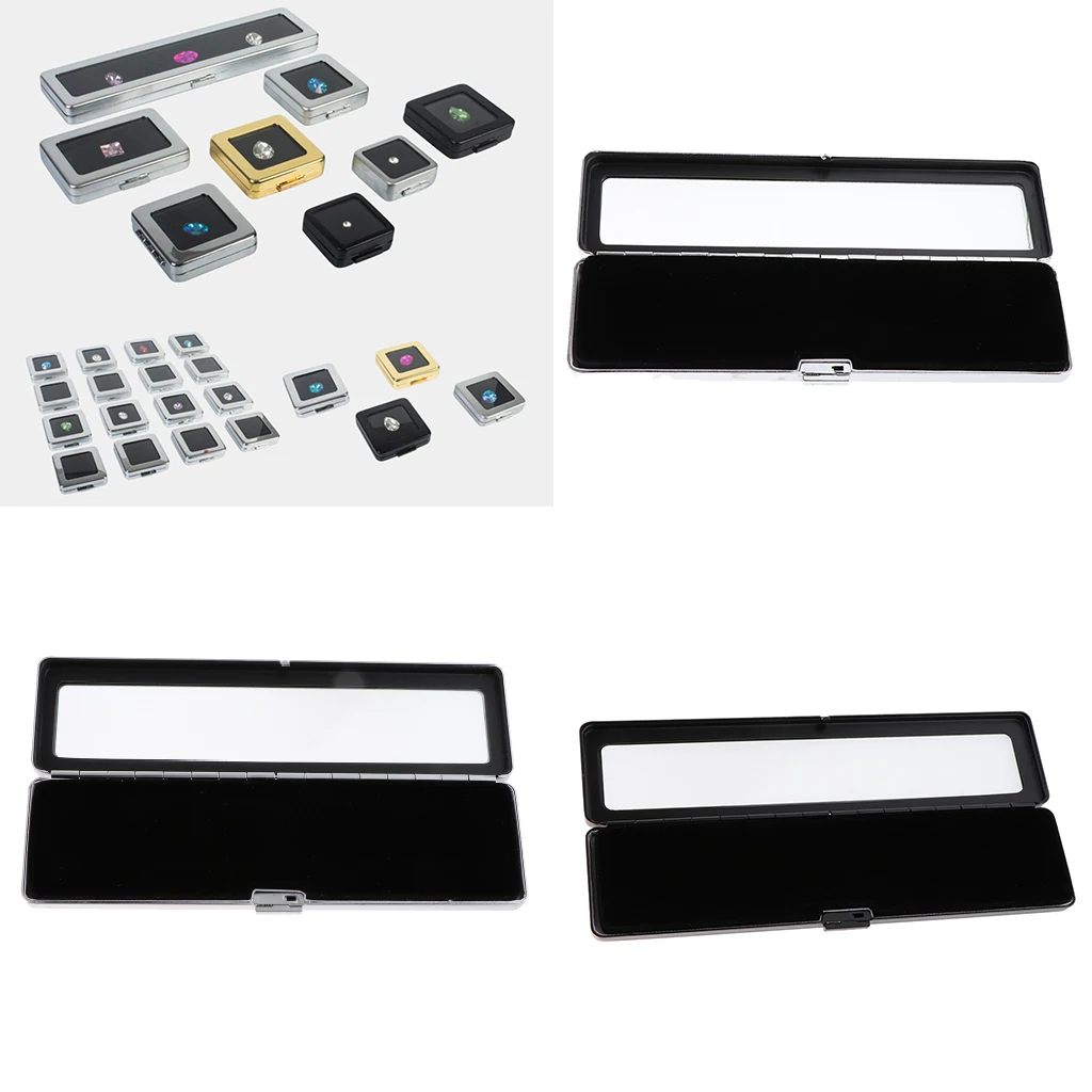 Long Metal Jewlery Case Display Box Storage Jewelry Organizer for Diamond Gem Stone Beads