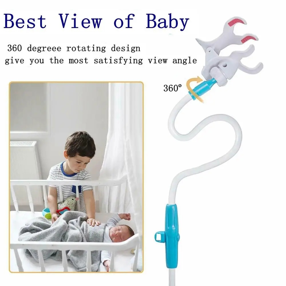 Home Safety Baby Monitor Holder Camera Stand with Fixing Magic Belts 360 Degree Rotation Aluminum alloy Arm 95cm/105cm