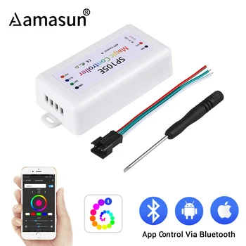 

DC5V-24V SP105E Bluetooth LED Controller for WS2812B SK6812 2811 RGB Strip Pixels Tape Light IOS /Android App Operated