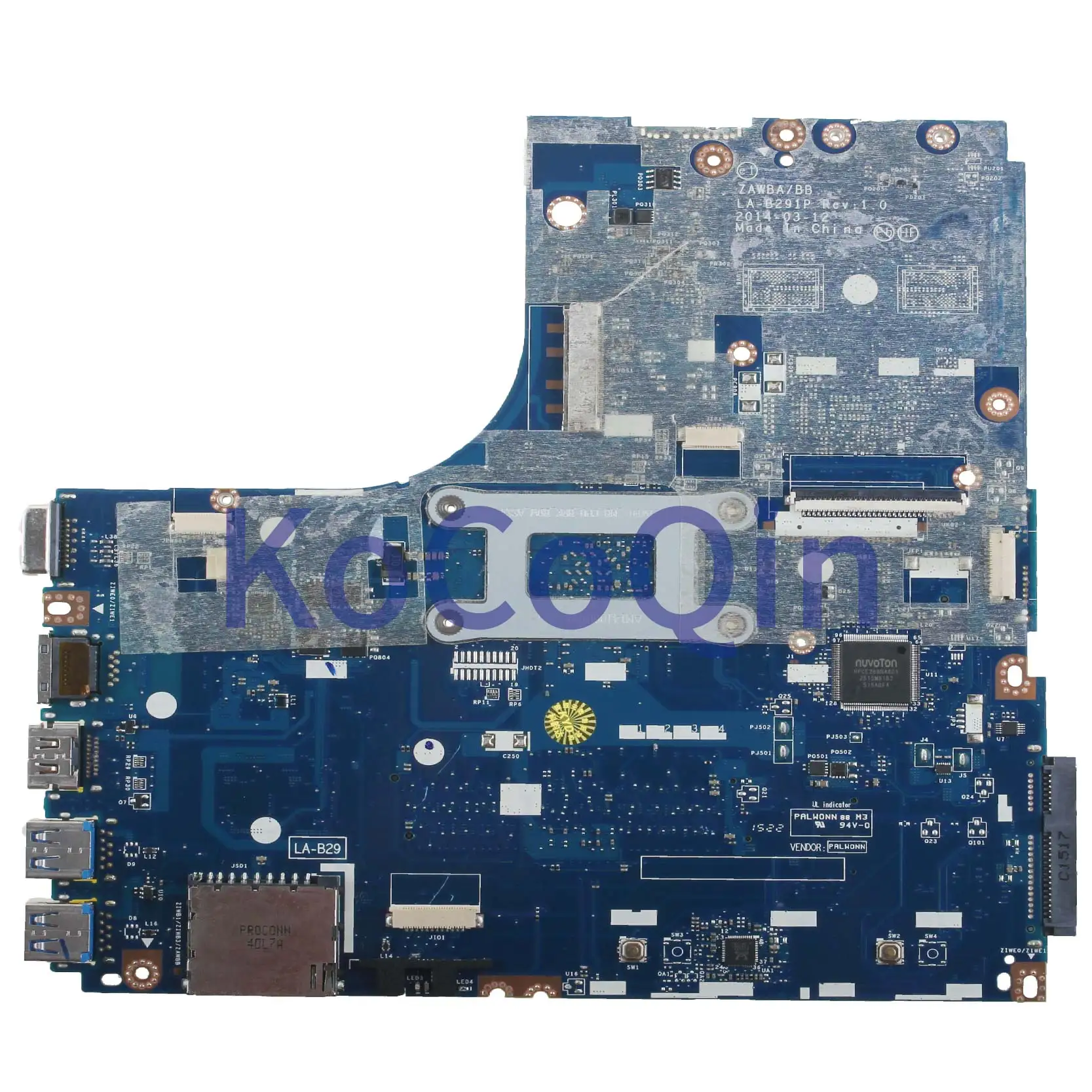 90% OFF  KoCoQin Laptop motherboard For LENOVO Ideapad B50-45 A6-6310 AM6310 Mainboard ZAWBA/BB LA-B291P 5B2