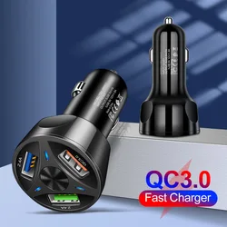 Cargador de coche de carga rápida 3A 3usb Qc3.0, cargador de coche de carga rápida de uno a tres teléfonos móviles