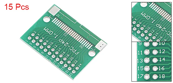 Uxcell FPC 24P 0,5/FPC 24P-1 к DIP адаптер печатной платы SMD конвертер 15 шт - Цвет: FPC 24P 15pcs