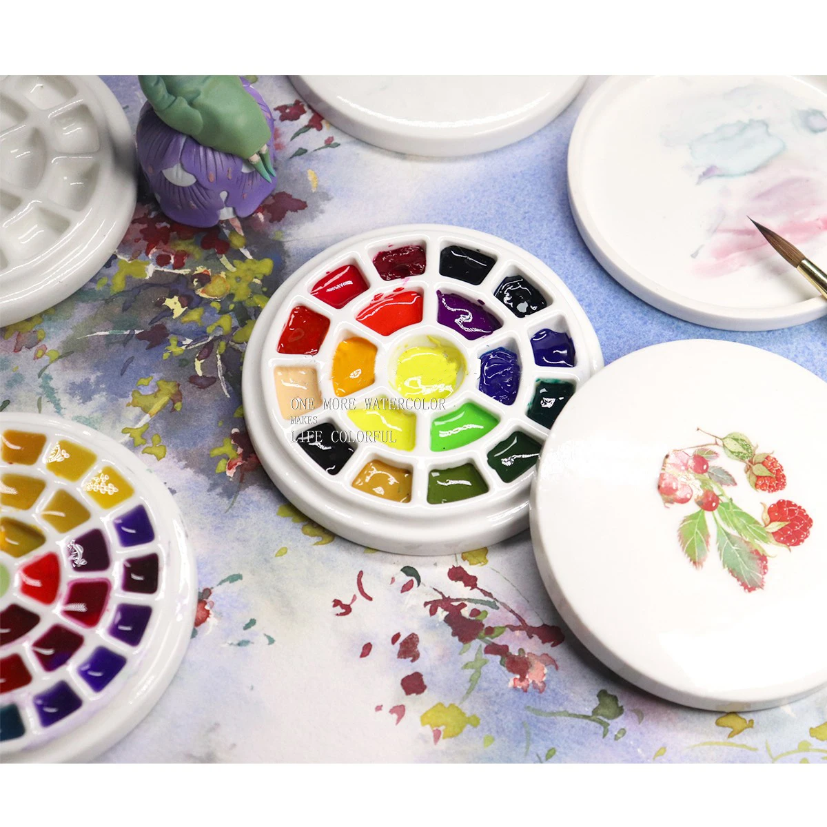 Watercolorpalette1937gridceramicpalettewithlidmultifunctional