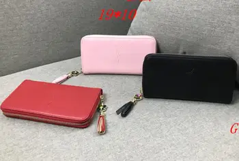 

Luxury Designer Brand YSL- Wallet women Purses Black Brown Bifold Wallet Zipper Coin Purse Wallets Y103