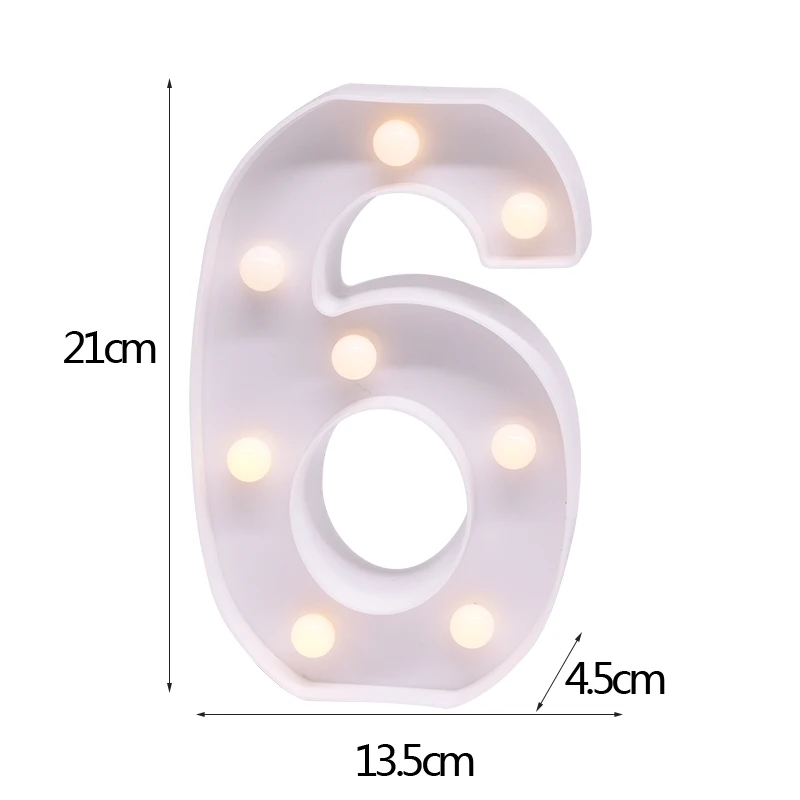 DIY светодиодный ночник с буквами и цифрами, 3D Настенный светильник, украшение для свадьбы, дня рождения, вечеринки, алфавит, цифры, знак символа, без батареи - Цвет: 6