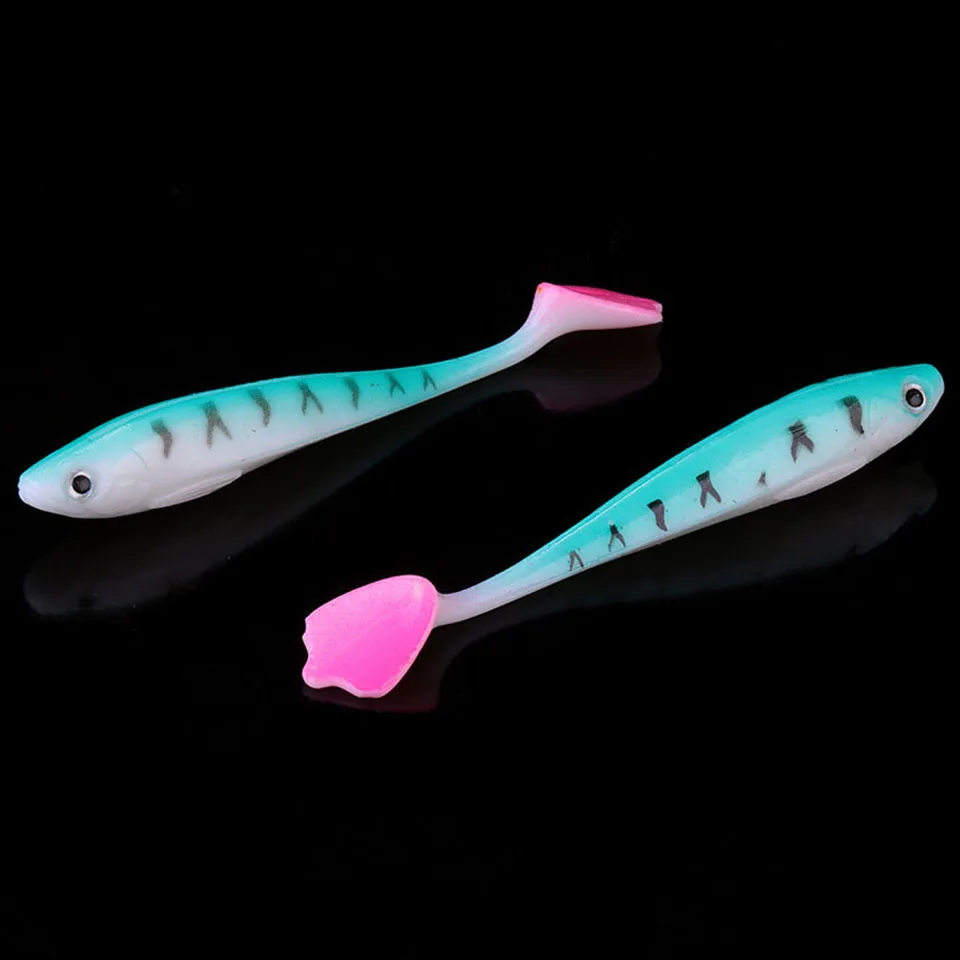 WALK FISH, 4 шт./лот, Мягкая приманка, приманка для рыбалки, 90 мм, 4,5 г, воблеры, Shad Tail, силиконовая приманка, пресноводная приманка для окуня - Цвет: B 2