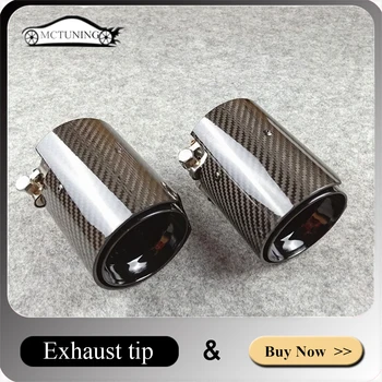 

ONE PCS: Glossy black Exhaust tailpipe Carbon fiber New M Performance Muffler exhaust tips Stainless steel Muffler End Pipe