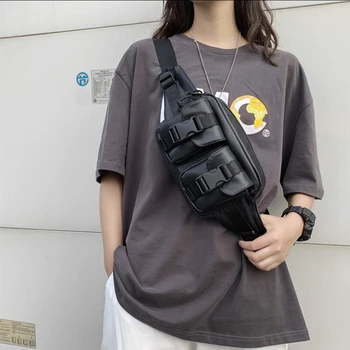 

PU Leather Belt Bag Large Capacity Women Waist Bag Hip Hop Fanny Pack Fashion Banana Purse Chest Bags