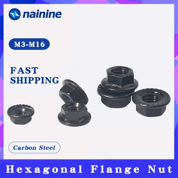 

DIN6923 M3 M4 M5 M6 M8 M10 M12 Black Zinc Hexagonal Flange Nut Flower Nut Anti-skid Anti-loose