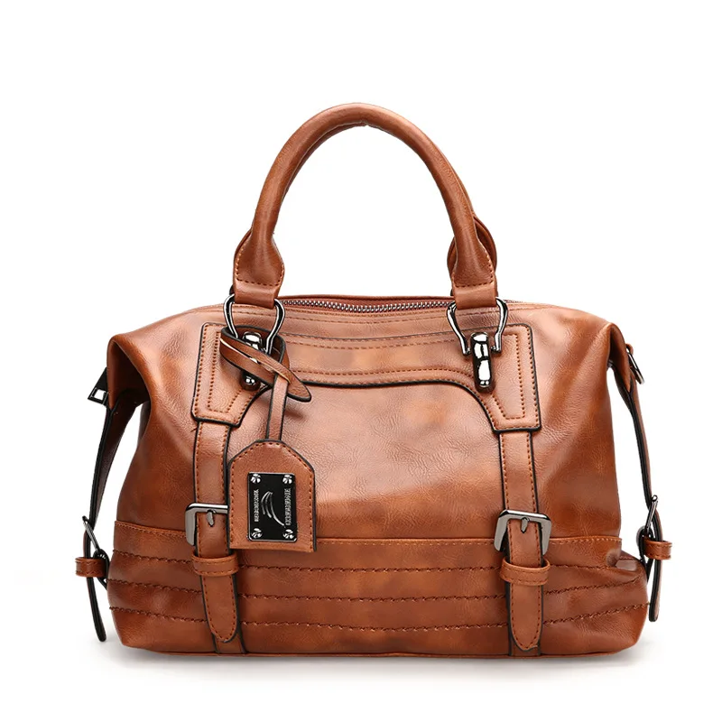 

2018 Spring New Style Boston Women's Handbag Occident Fashion Versatile Shoulder Women's Big Bag