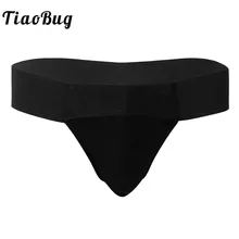 TiaoBug, сексуальные мужские черные мягкие хлопковые трусы-стринги, открытые трусы-бикини, стринги, нижнее белье, мужские трусы