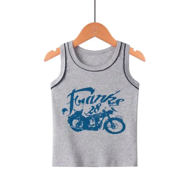 tank top girl cute	 Summer Tank Top For Kids Cotton Vest Bamboo Tank Top For Boys Undershirt Printed Boys Underwear Teenager  Singlets Top kid t shirt designs