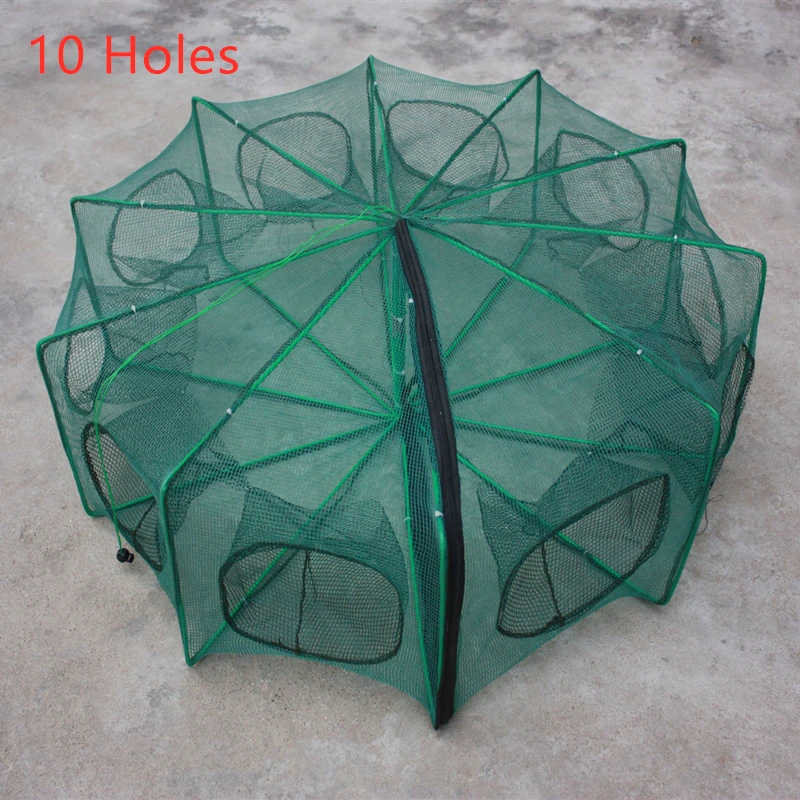 

6/8/10 Holes folding portable nylon fishing net fish and shrimp traps fishing net small fish crab bait trap trap