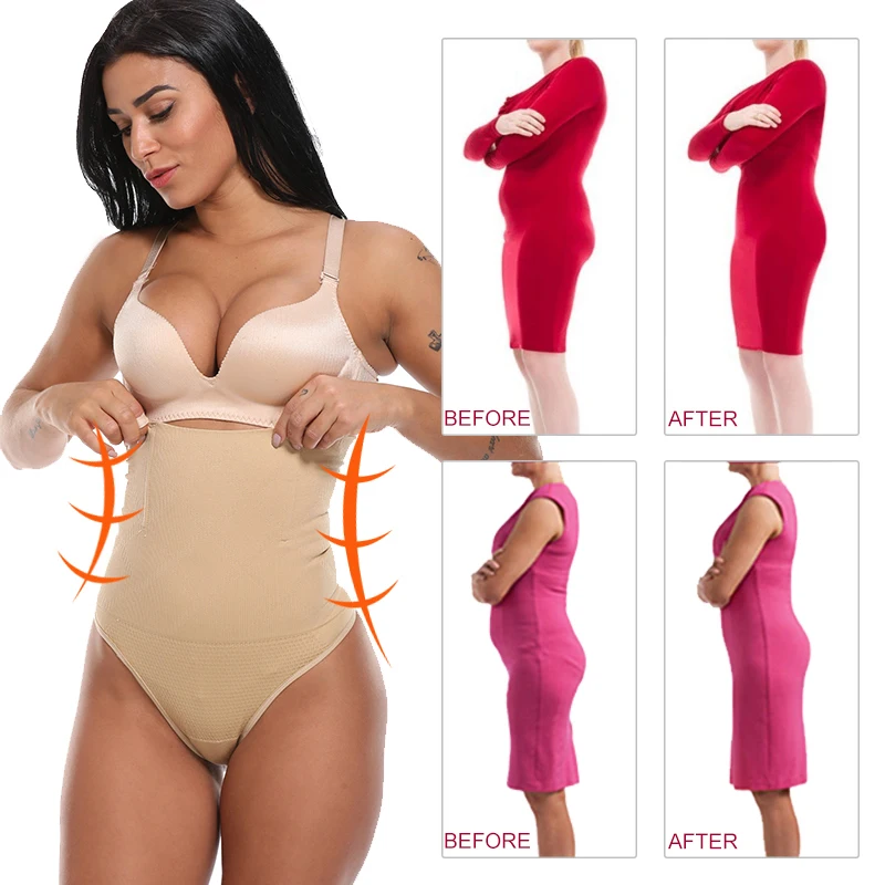 Women Slimming Body Shaper High Waist Thong Panty Shaper Tummy Control Panties Underpants G-String Briefs Slimming Underwear strapless shapewear