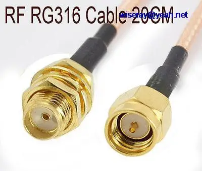 

DHL/EMS 40PCS SMA Male to SMA Female Nut Bulkhead Crimp RG316 Coax Cable 20cm-A7