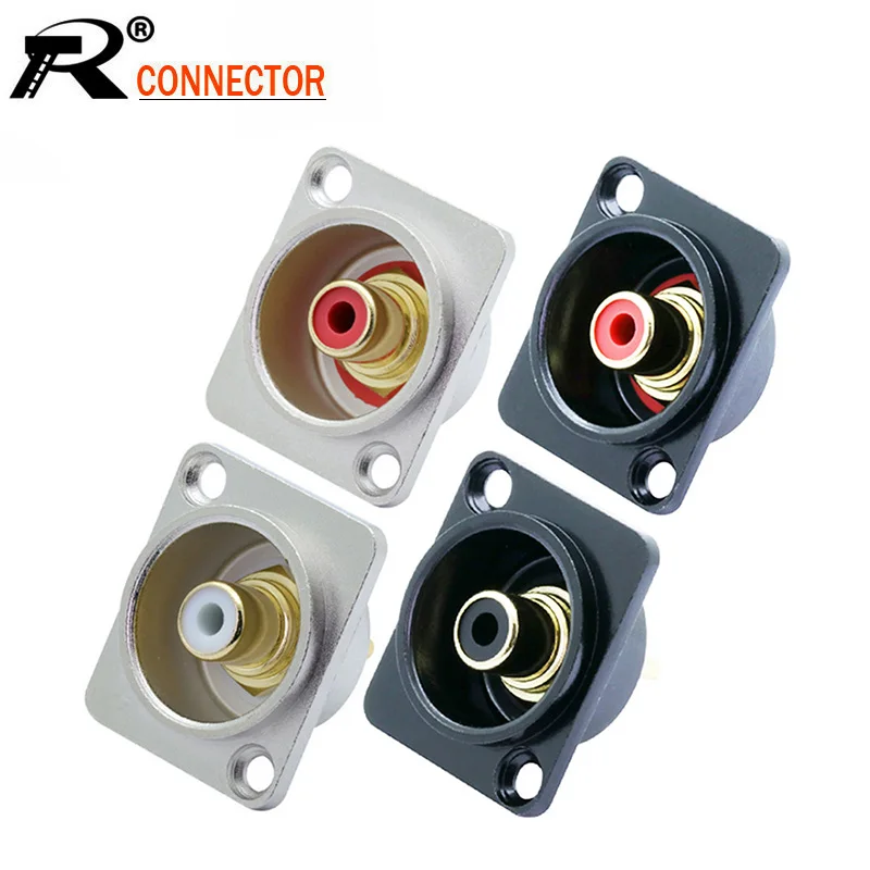 10pcs/lot RCA Female Jack Square Panel Mount Soldering RCA Socket Chassis Speaker Terminal Wire Connector 4 Colors Available