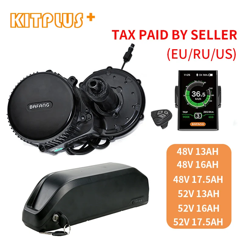 Cheap Bafang Mid Drive Motor BBS02B 48V 750W Electriac Bike Conversion Kit with Battery 48v/52v 13AH/16AH/17.5AH Li-ion ebike battery 0