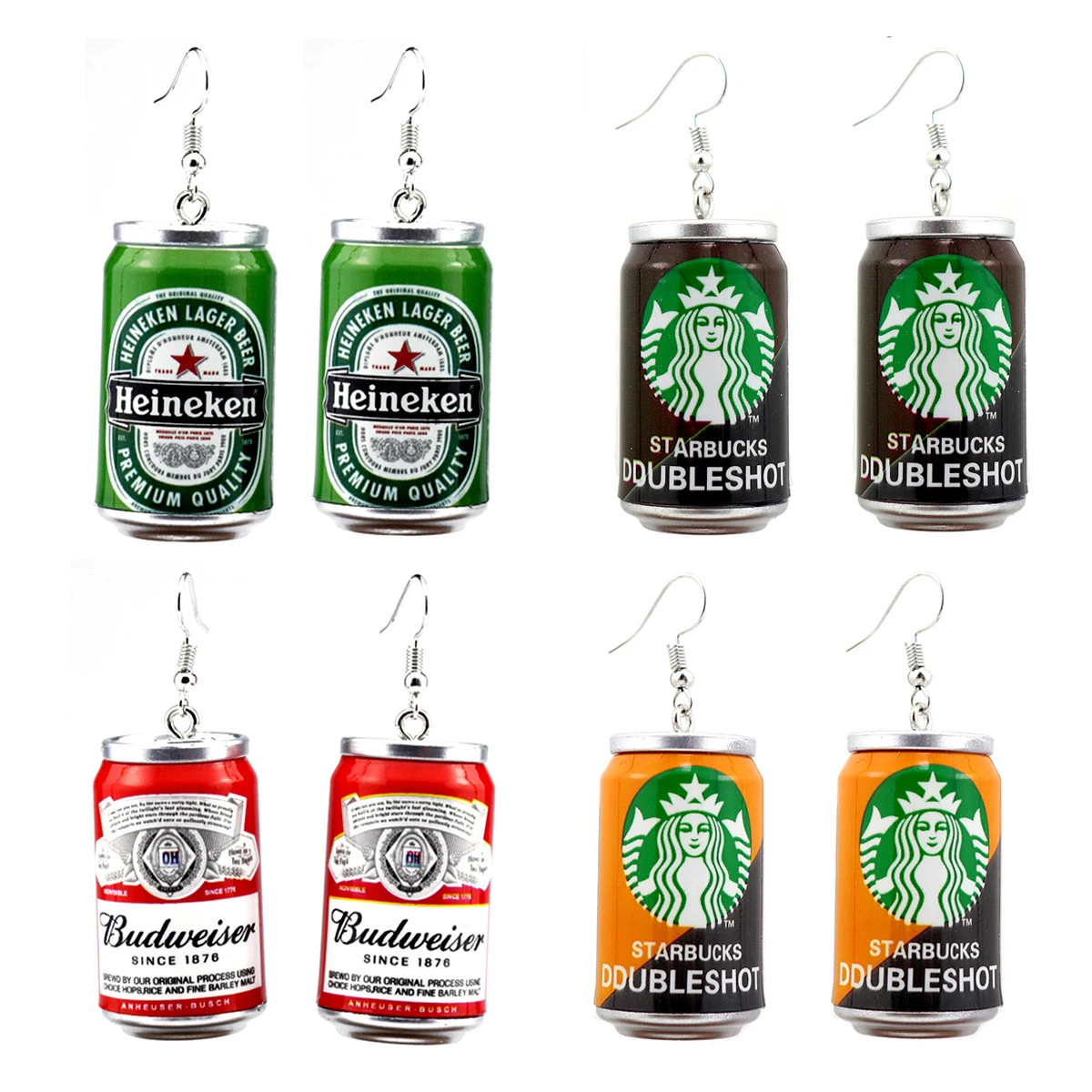 Summer Dangle Earrings For Women Creative Wine Beverage Cans Bottle Drop DIY Beer Drink Funny Long Ear Jewelry | Украшения и