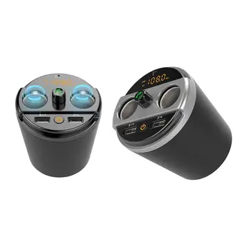 

Universal Car MP3 Multifunction Wireless Handsfree Transmitter Cup FM Player Multi-Function Cup-Shaped Car Charger