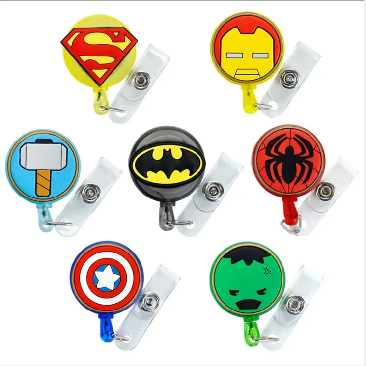 

Captain America Retractable Badge Reel High quality silicone Cartoon Student Nurse ID Name Card Badge Holder Office Supplies