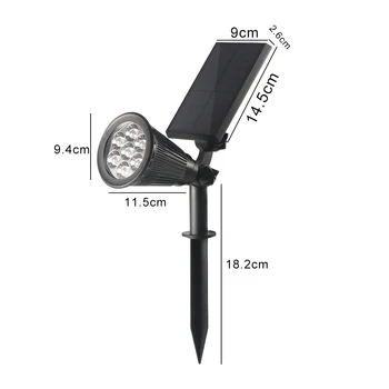 

[DBF]1/2 Pack LED Solar Light Waterproof Outdoor 18 LEDs Solar Power Spotlight Garden Lawn Lamp Landscape Spot Lights Wall light