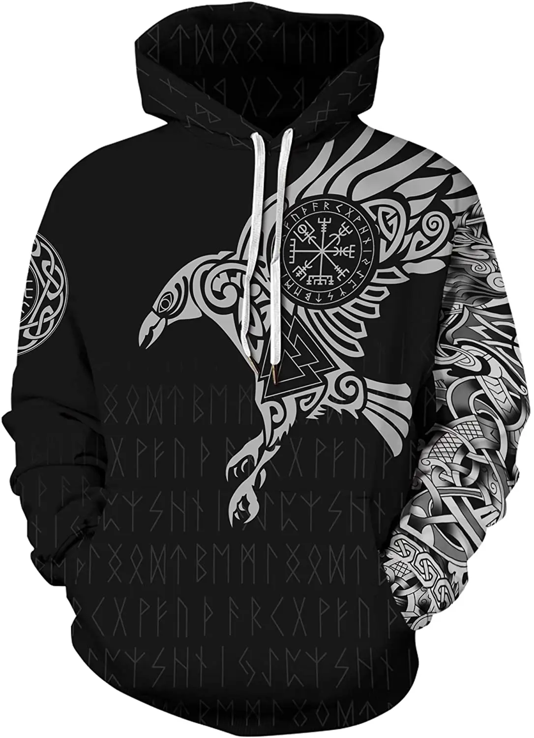 

Men's Viking Totem 3D Print Long Sleeve Hoodies Pullover Sweatshirt street lovers hoodie sweatshirt hoodie