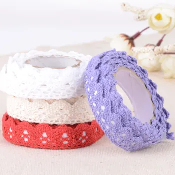 

Decorative Fashion Adhesive Fabric Cotton Lace Tape For DIY Decoration Stationery Adhesive Tapes Gifts