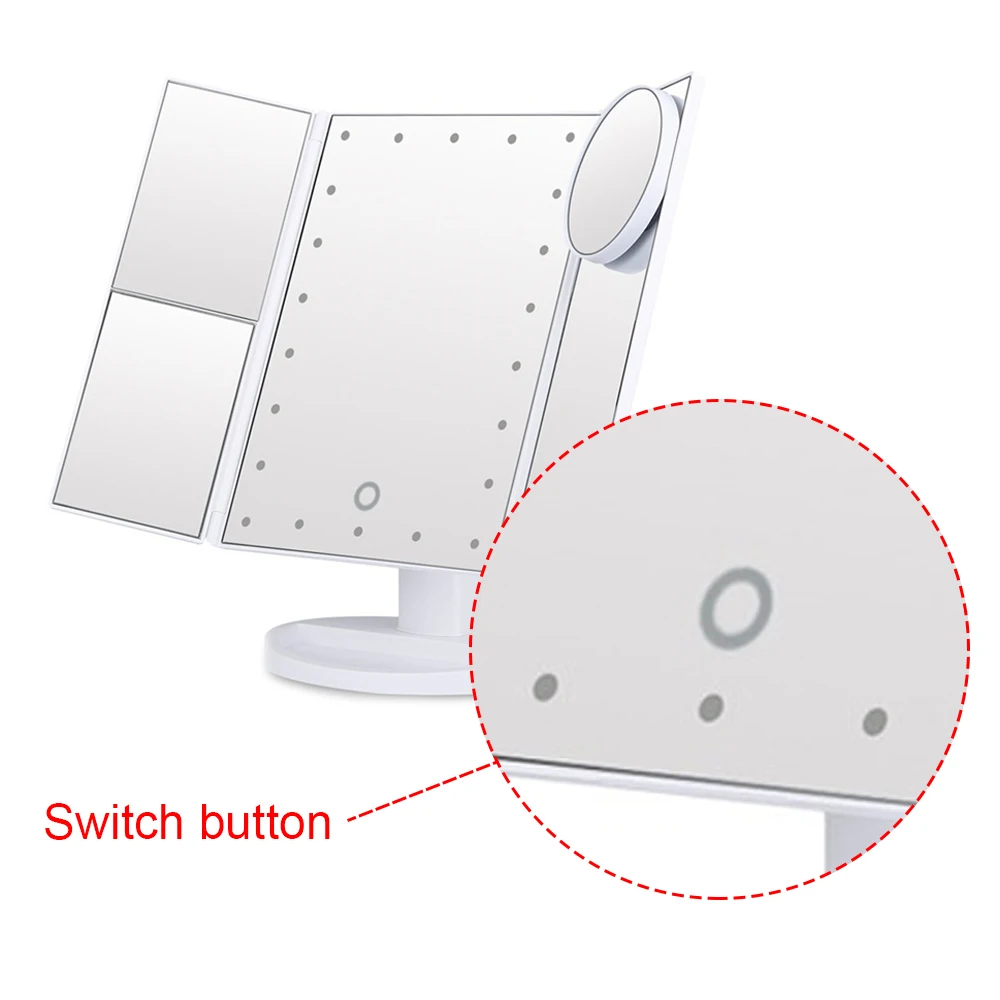 Зеркала для макияжа, Светодиодный настольный зеркальный светильник, домашний декор, дизайн интерьера, красивые подарки, складное портативное увеличительное