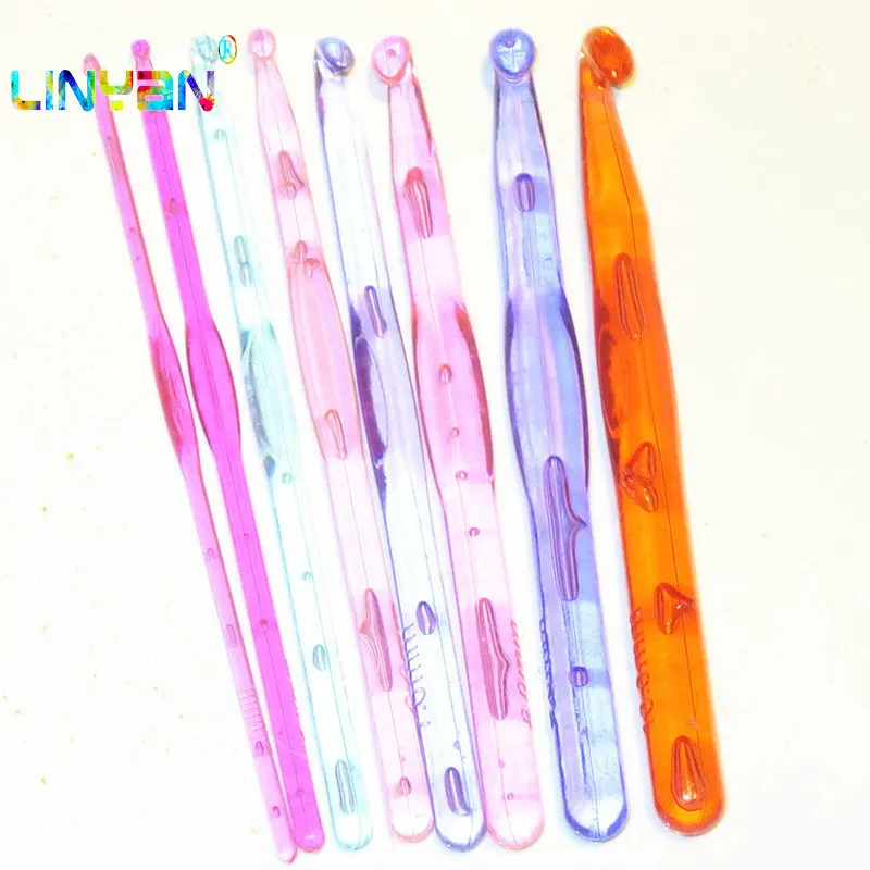 8 pieces Crochet hook [3.0MM-10.0MM] Knitting needles PVC pins candy Colorful Plastic kit Weaving tools Acrylic crochetnew t68 | Дом и сад