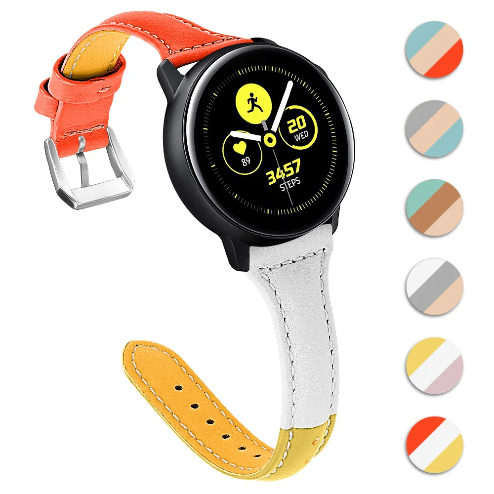 Кожаный ремешок для Samsung Galaxy Watch 46 мм тонкий Gear S3 Frontier/классический сменный