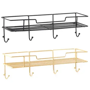 

Creative Wrought Iron Grid Wall Shelf Ornaments Home Wall Hook Wall Mounted Storage Rack Decoration Housekeeper