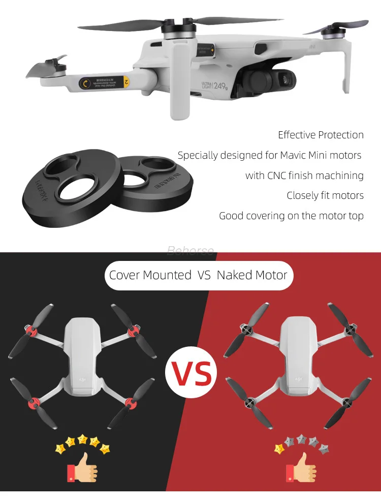 4 шт. DJI Mavic мини моторная крышка Кепки Дрон пылезащищенный двигатель защитная аксессуар алюминиевый светильник, без застежек