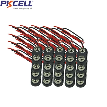 

20Pc I Type 9V Battery Case Box Holder holder Line length 15CM for 6F22 6LR61 Size Cells