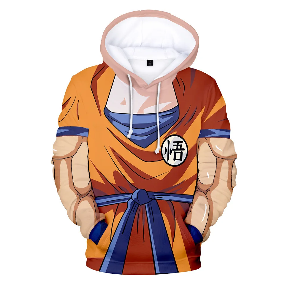 Новейшая Аниме Толстовка Косплей 3d печатных Супер Saiyan Z Dbz Сон Гоку карманные